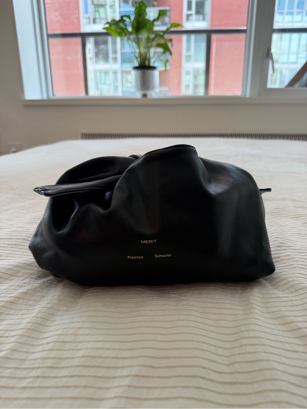 Proenza Schouler Reverable Black/Powder Blue Leather Merit Pouch